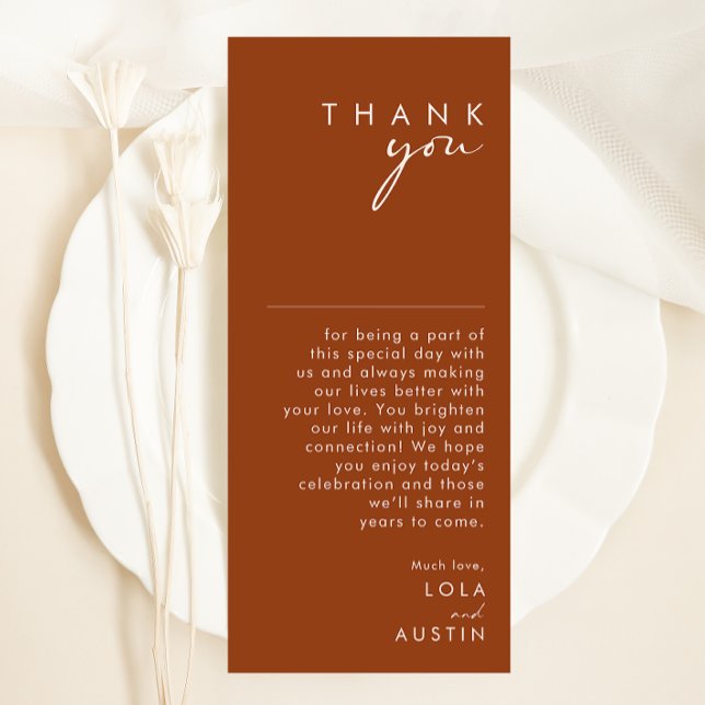 Simple Carte de remerciements en terre cuite du dé (Créateur téléchargé)