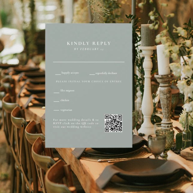 Simple carte de réponse de mariage au code QR Dust (Créateur téléchargé)