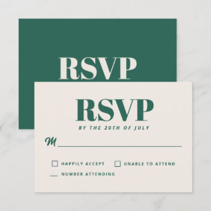 Simple Carte de Réponse de Mariage Minimaliste Mod