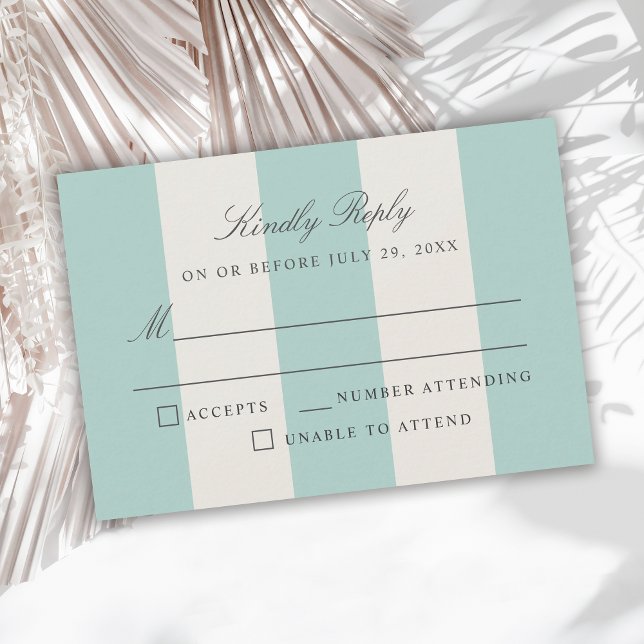 Simple Carte de Réponse Mariage Rayures Cabane Tei (Créateur téléchargé)