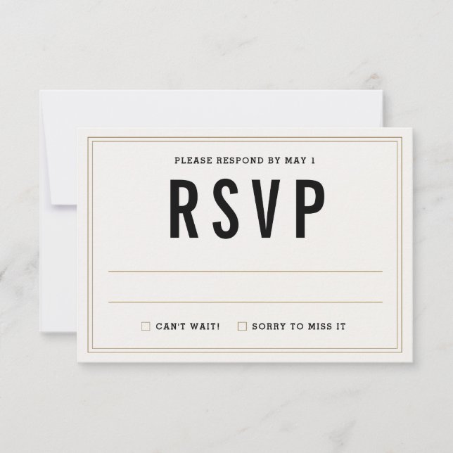 Simple carte de réponse RSVP de mariage rustique - (Devant)