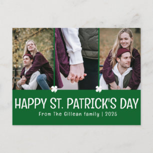Simple carte de Saint-Patrick trèfles famille 3 ph