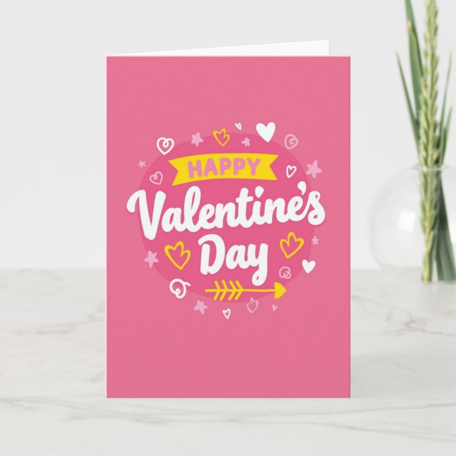 Simple Carte de Saint-Valentin Joyeuse (Devant)
