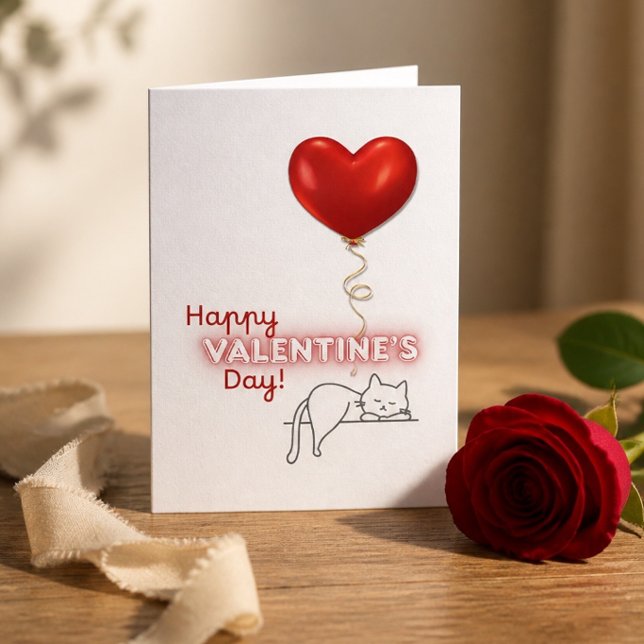Simple carte de Saint-Valentin pour amateur de cha (Créateur téléchargé)