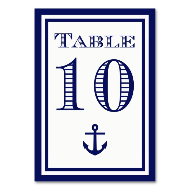 Simple carte de table encadrée bleu marine #10 (Par défaut)