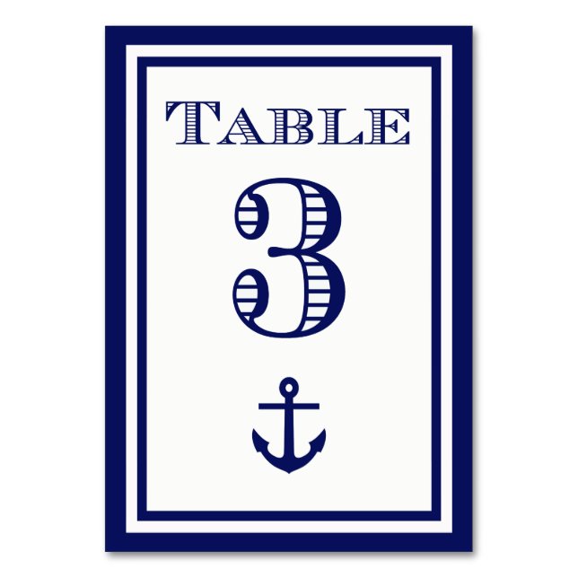 Simple carte de table encadrée bleu marine #3 (Par défaut)