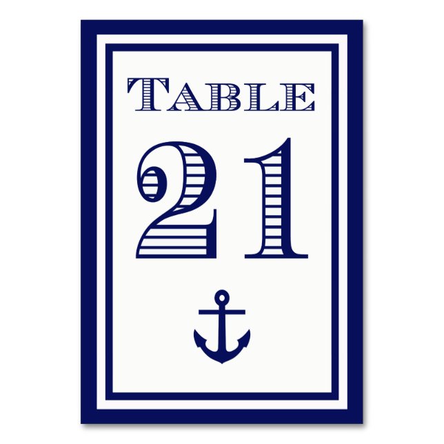 Simple carte de table encadrée bleu marine Ancre # (Par défaut)