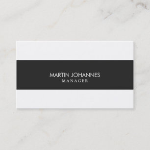Simple Carte de visite blanc gris élégant