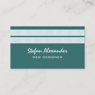 Simple Carte de visite Chic Stripes, Turquoise