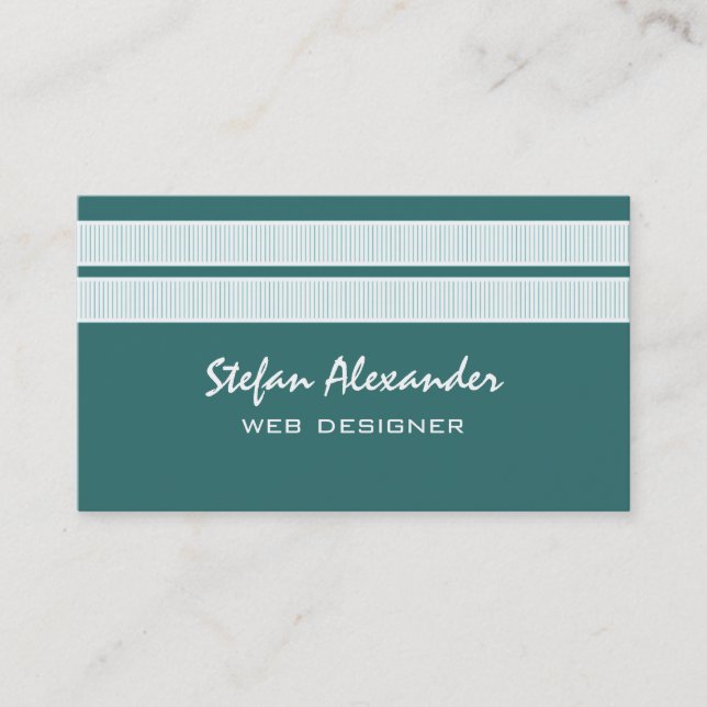 Simple Carte de visite Chic Stripes, Turquoise (Devant)