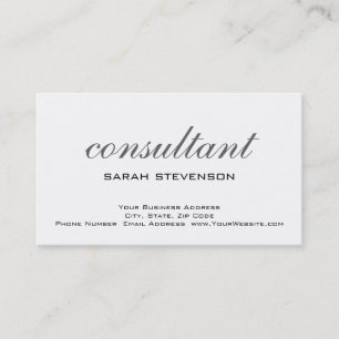 Simple Carte de visite de consultant blanc tendanc