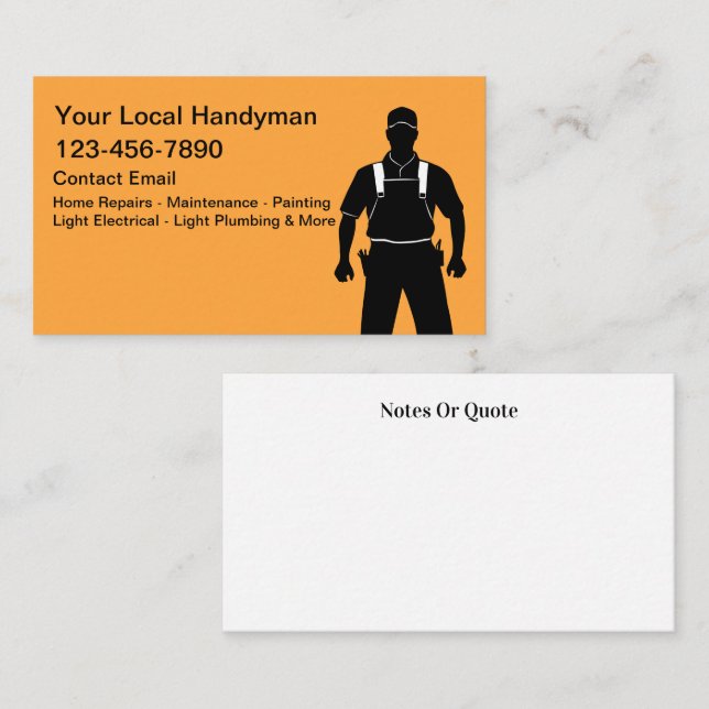 Simple Carte de visite Handyman Bold local (Devant / Derrière)