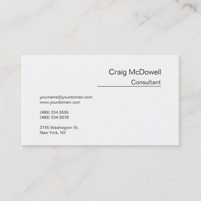 Simple Carte de visite noir blanc clair (Devant)