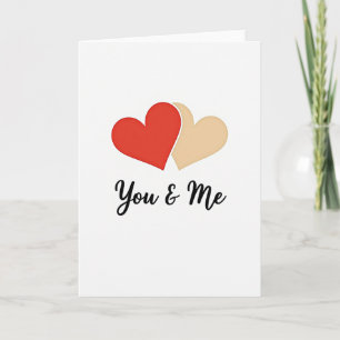 Simple Carte de Voeux Cœurs Mat Mat Vous et Moi
