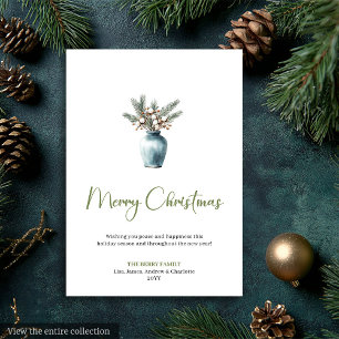 Simple carte de vœux de Noël bohème aquarelle rust