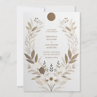 simple carte d'invitation de mariage avec fleurs