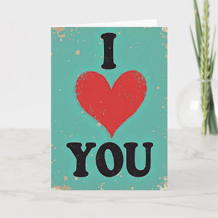 Simple Carte I Love You Mouchetée