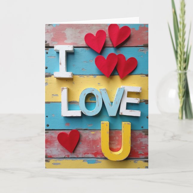 Simple carte Je t'aime (Devant)