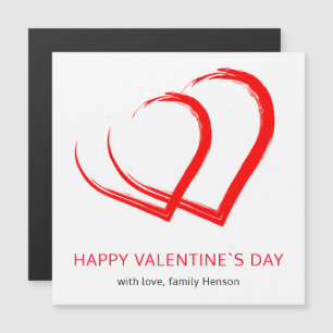 Simple carte magnétique rouge de la Saint-Valentin