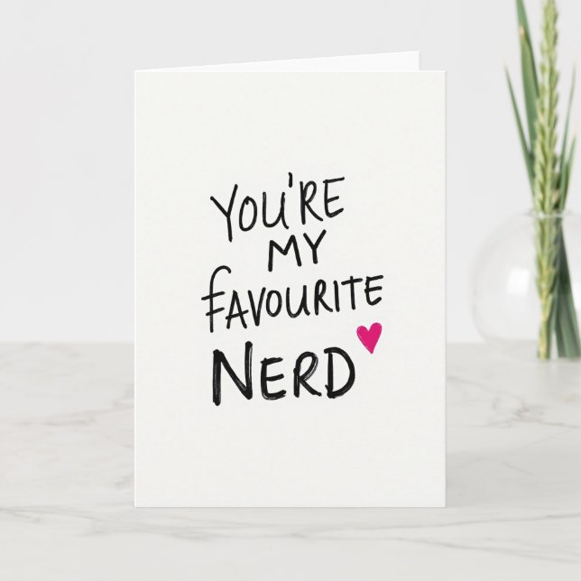 Simple carte nerd préféré manuscrite (Devant)