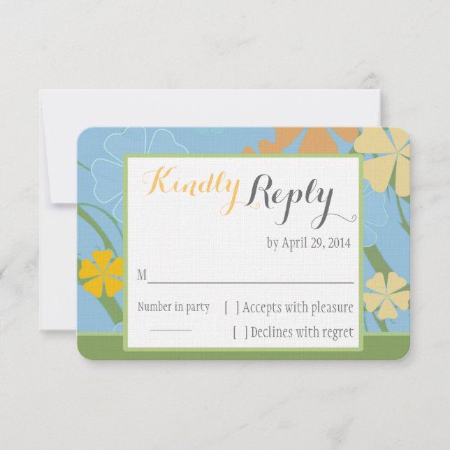 Simple carte RSVP de mariage tropical (Devant)