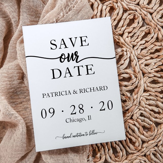 Simple Chic Calligraphie Mariage Carte de Faire-Pa (Créateur téléchargé)