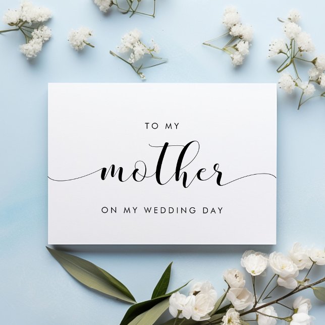 Simple chic Carte à ma mère le jour de mon mariage (Créateur téléchargé)