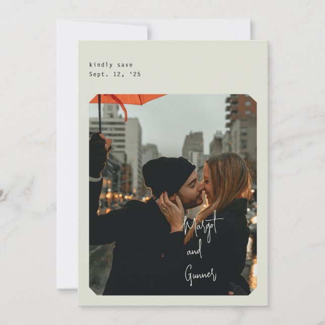 Simple Chic Enregistrer la carte Date (Devant)