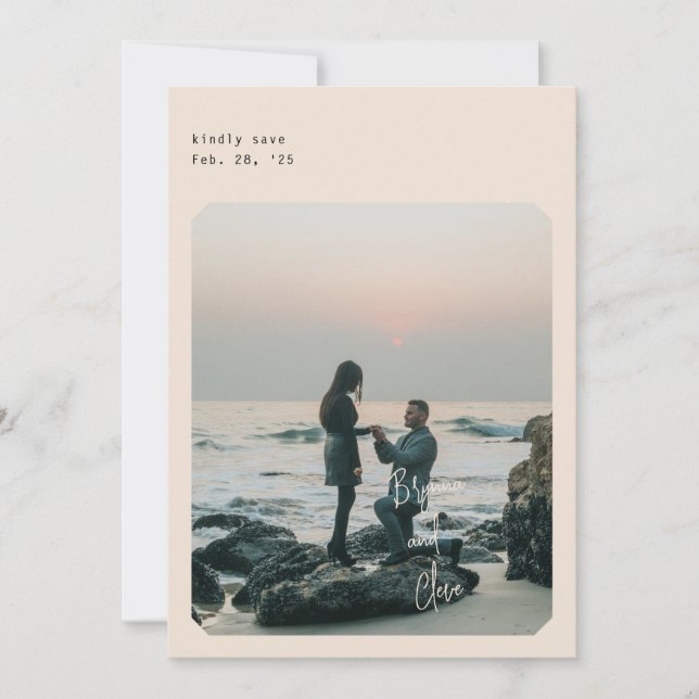 Simple Chic Enregistrer la carte Date (Devant)