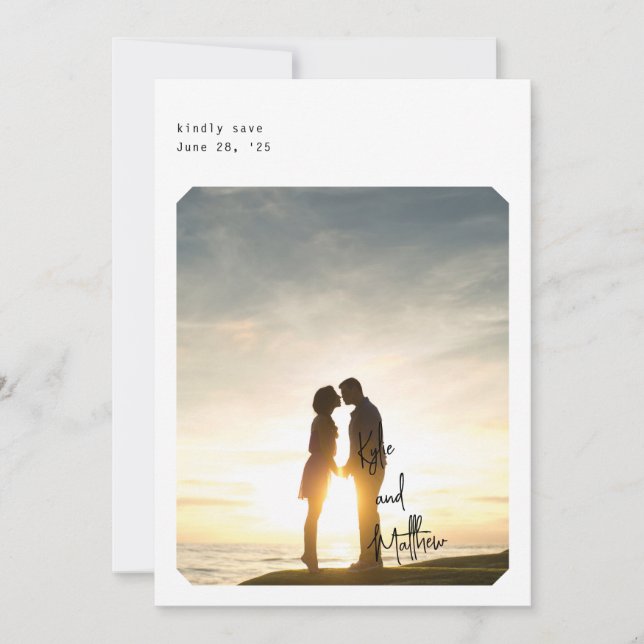 Simple Chic Enregistrer la carte Date (Devant)