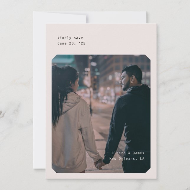 Simple Chic Enregistrer la carte Date (Devant)