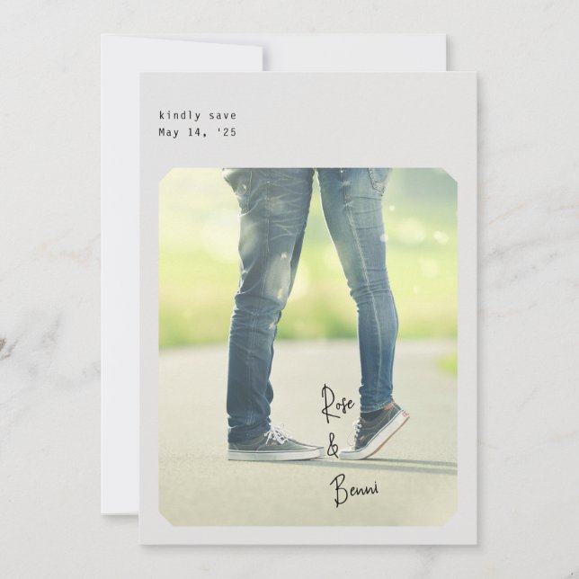 Simple Chic Enregistrer la carte Date (Devant)