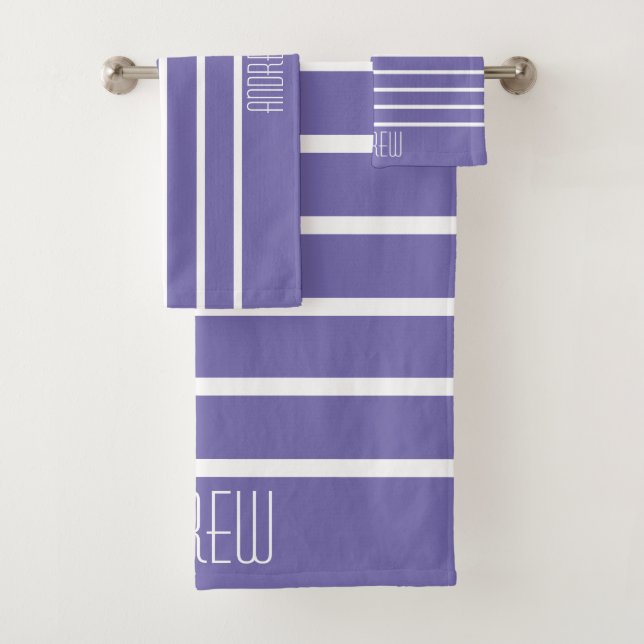 Simple Chic Personnalisé Weekend rayé Pervenche (En situation)