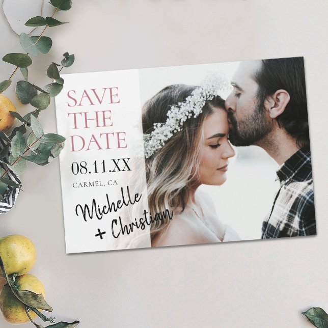 Simple Chic Photo Wedding Save the Date Magnet (Créateur téléchargé)