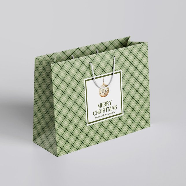 Simple Chic Sac de Cadeau de Noël Pastel Minimalis (Simple Chic Christmas Gift Bag Soft Pastel Minimal)