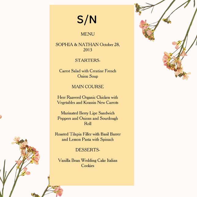 Simple Chic Wedding Menu Card | Custom Minimalist  (Créateur téléchargé)