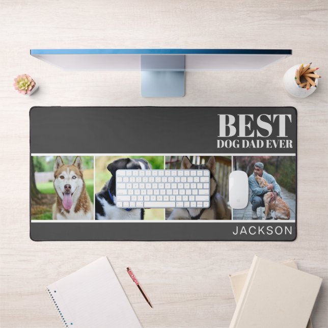 Simple Chien Papa Custom Four Photo Collage (Bureau 1)