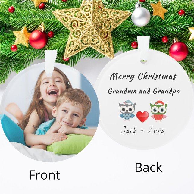Simple Christmas Custom Text Ornement photo modern (Créateur téléchargé)