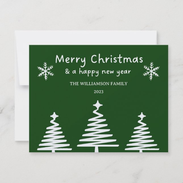 Simple Christmas Tree Line Art Joyeux Noël (Devant)