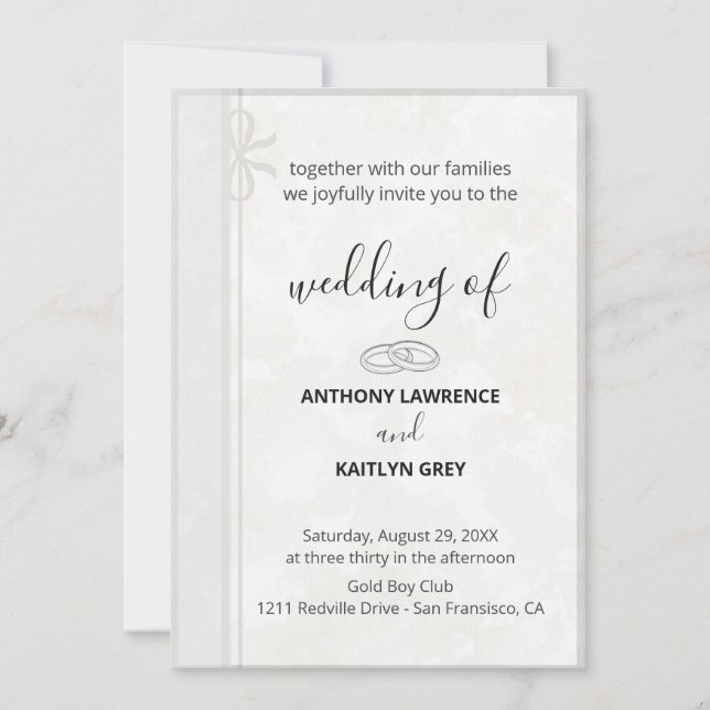 Simple Classic Wedding Invitation – Custom (Devant)