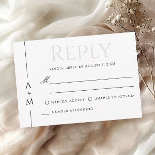 Simple classique élégant Monogramme mariage RSVP