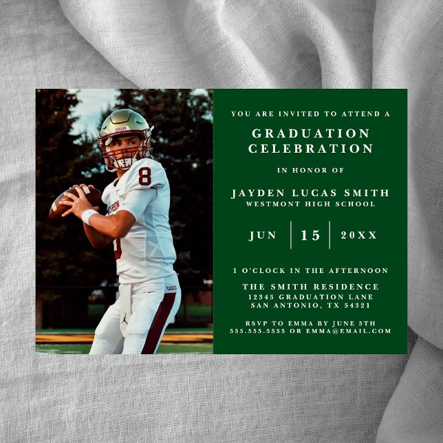 SIMPLE CLASSIQUE FORMAL PHOTO DIPLÔMÉE INVITATION (Créateur téléchargé)