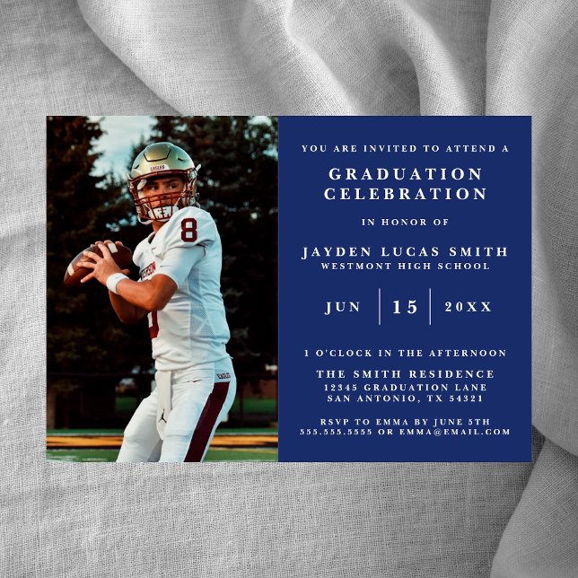 SIMPLE CLASSIQUE FORMAL PHOTO DIPLÔMÉE INVITATION (Créateur téléchargé)