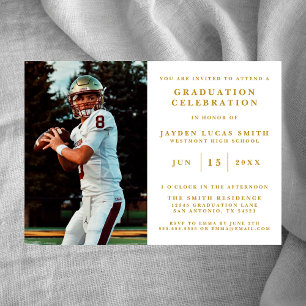 SIMPLE CLASSIQUE FORMAL PHOTO DIPLÔMÉE INVITATION