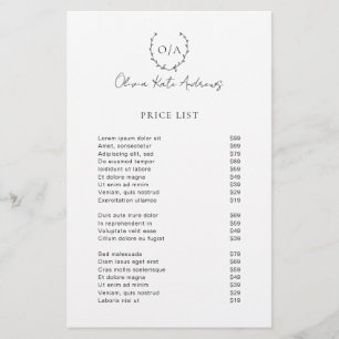 Simple classique Monogramme Wreath Élégant