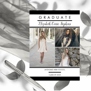 Simple Classy Trois Photo Noir Diplôme blanc