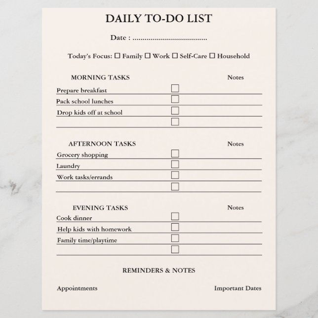 Simple Clean Minimalist To Do List Planner pour ma (Devant)