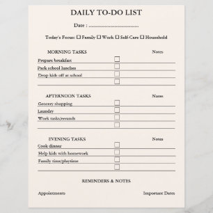 Simple Clean Minimalist To Do List Planner pour ma