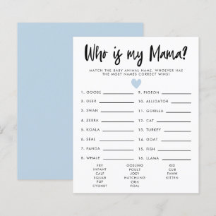 Simple Coeur Bleu Qui Est Mon Baby shower Mama Jeu