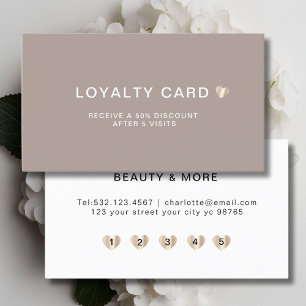 Simple Coeur Élégant 5 Visiter Carte Fidélité